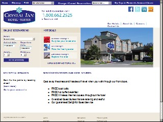 Web site www.crystalinns.com, Crystal Inn