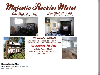Web site www.majesticrockies.com, Majestic Rockies Motel